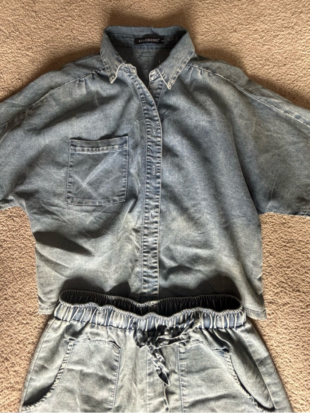Woman’s denim short set